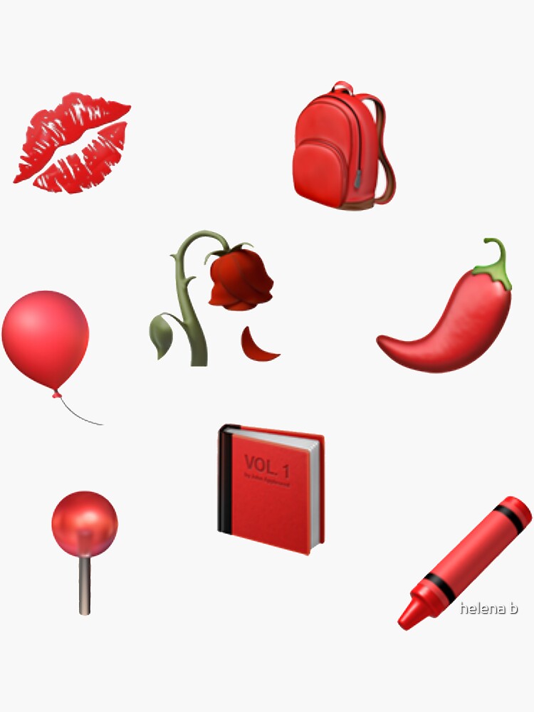 "Red Emoji Sticker Pack 2" Sticker by helenabaird Redbubble