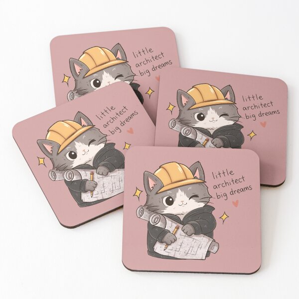 Item preview, Cute Architect Cat Sticker – Little Architect Big Dreams designed and sold by tviyluv.