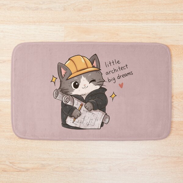 Item preview, Cute Architect Cat Sticker – Little Architect Big Dreams designed and sold by tviyluv.