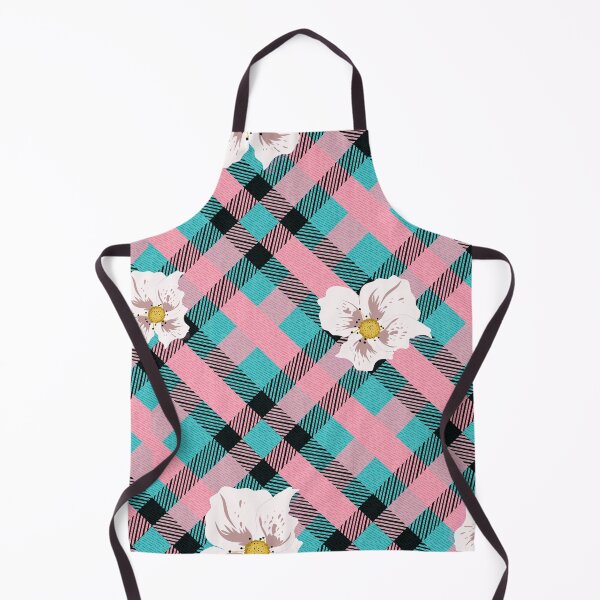 Item preview, Seamless Floral Pink Turquoise Plaid Pattern designed and sold by Jeffrey-Jeffrey.