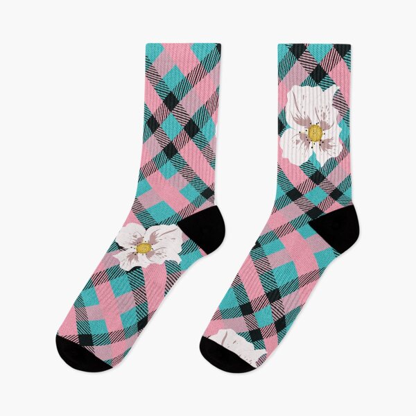 Item preview, Seamless Floral Pink Turquoise Plaid Pattern designed and sold by Jeffrey-Jeffrey.