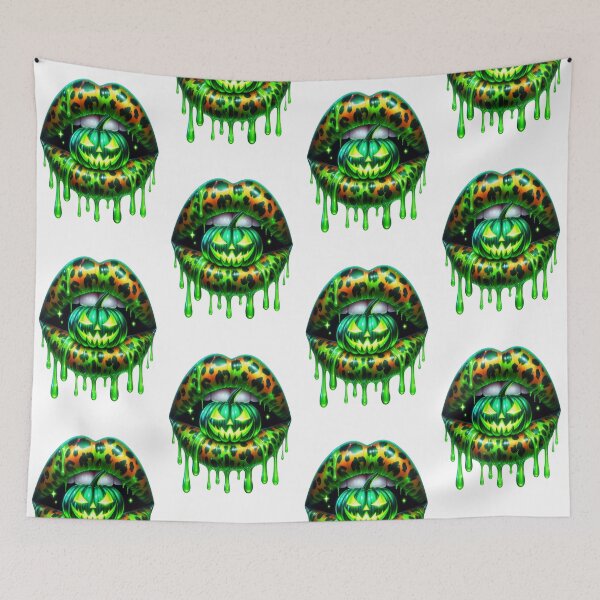 Item preview, Halloween fantasy lips with pumpkin designed and sold by LoneAngel.