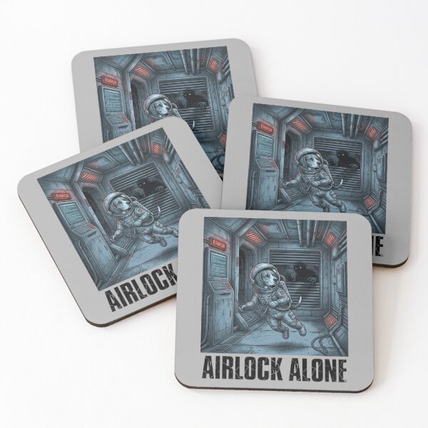 Item preview, Airlock Alone Funny Space Horror Dog Sci-Fi Survival Lover Gift Idea designed and sold by FurRealStudioCo.