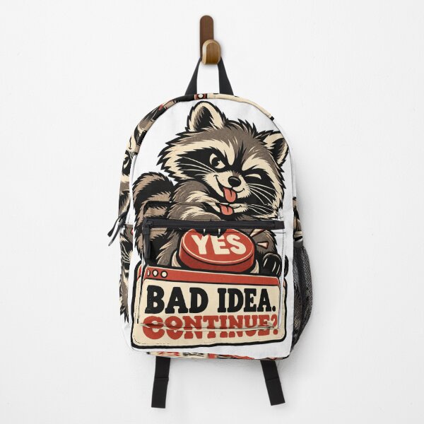 Artikelvorschau, Bad Idea Continue Funny Raccoon Reaction Meme entworfen und verkauft von MOTIFOLK.