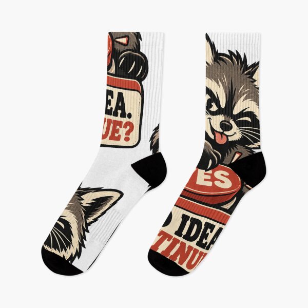 Artikelvorschau, Bad Idea Continue Funny Raccoon Reaction Meme entworfen und verkauft von MOTIFOLK.