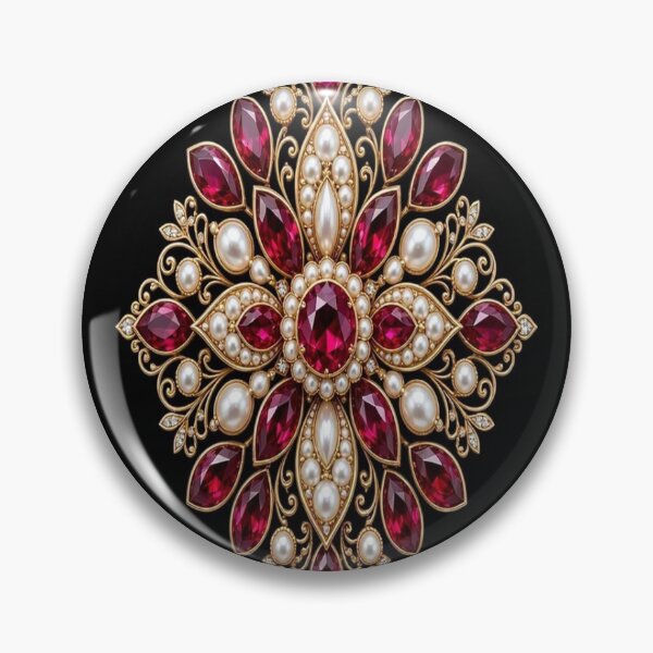 Item preview, Royal Ruby Mandala Crystal - Baroque Gold Pearl Luxury Ornament designed and sold by Breezes-of-Ida.