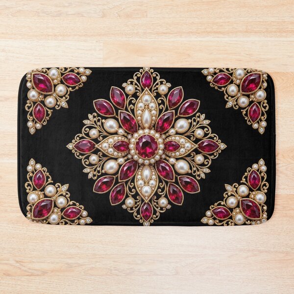 Item preview, Royal Ruby Mandala Crystal - Baroque Gold Pearl Luxury Ornament designed and sold by Breezes-of-Ida.