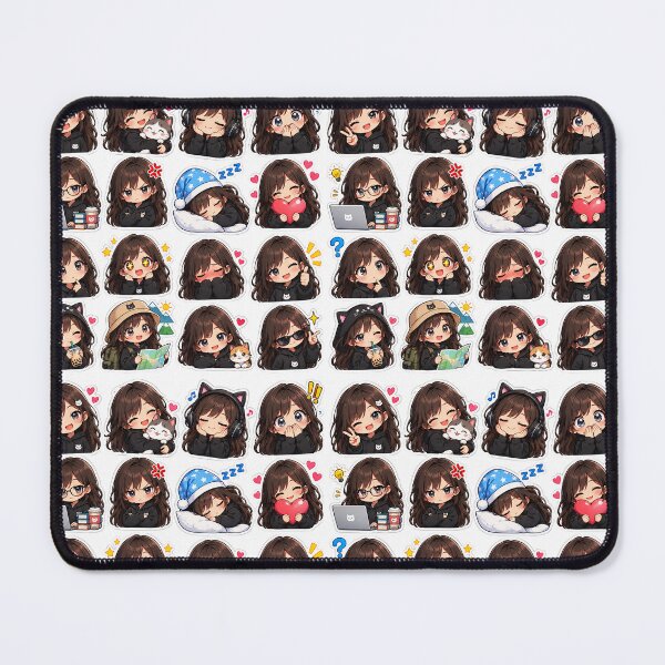 Item preview, Cute Anime Girl Emotions Sticker Pack – Kawaii Mood Expressions designed and sold by vinothmech53.
