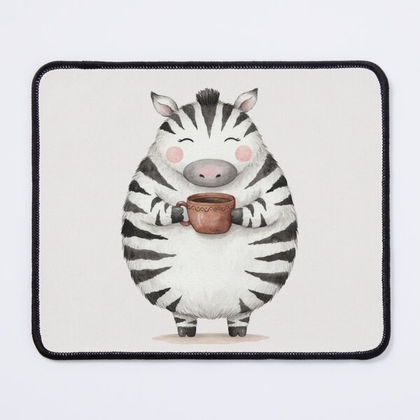Item preview, Cozy Zebra with Coffee – Cute Watercolor Coffee-Loving Zebra with a Big Personality. designed and sold by SaraSumi.