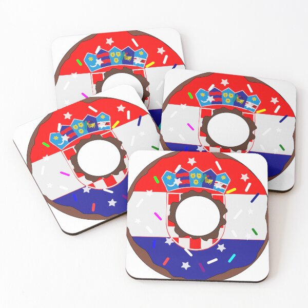 Item preview, Croatia Flag Donut – Colorful Sprinkles Country Pride designed and sold by TheIconSmith.