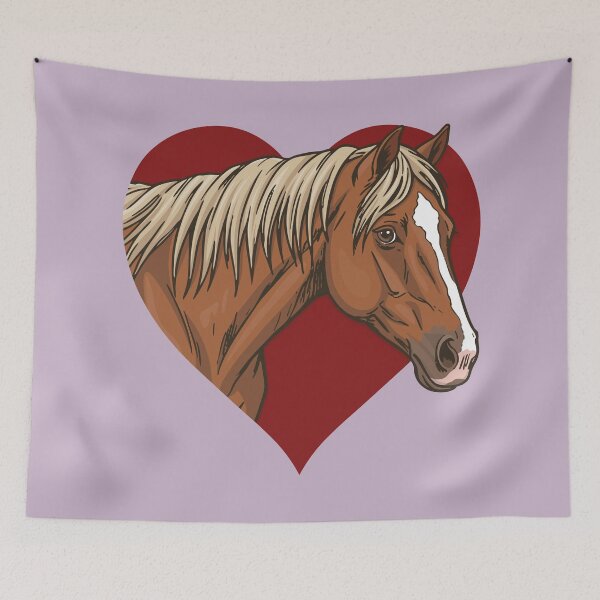 Item preview, The head of the Aenos horse in front of a red heart designed and sold by Cheval-de-coeur.