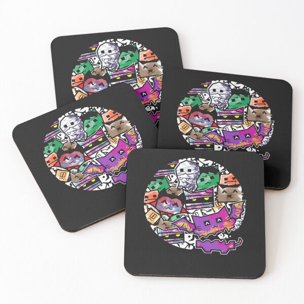 Item preview, Kawaii Spooky Halloween Cats Circle Doodle Pattern designed and sold by CarlaKaise.
