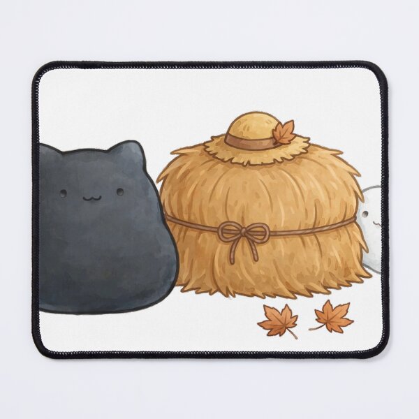 Item preview, Cute Black Cat Scarecrow Hay Bale Ghost Fall Halloween Kawaii Sticker designed and sold by xiaoxiaochibi.