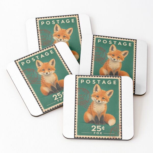 Item preview, Wall Art - Postcard - Vintage Fox Postage Stamp designed and sold by ForeverPrintsOK.