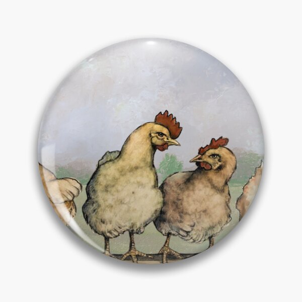 Item preview, Four Chickens, Hens on a Fence, Farm Scene designed and sold by JoyfulWhimsy.