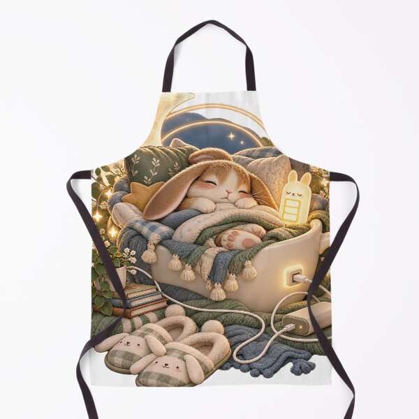 Item preview, Sleepy Rabbit Pillow Charging Station Animal Illustration for Shirts Stickers Mugs and Gifts designed and sold by The Tired Animal Club.