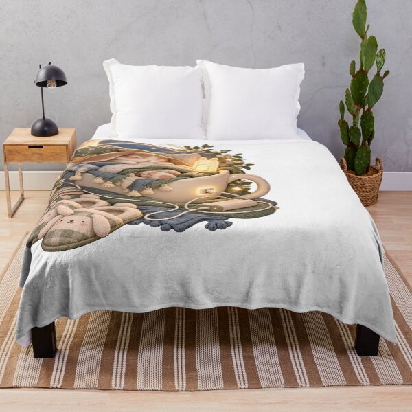 Item preview, Sleepy Rabbit Pillow Charging Station Animal Illustration for Shirts Stickers Mugs and Gifts designed and sold by The Tired Animal Club.