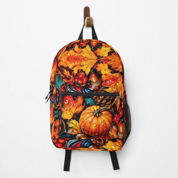 Item preview, Symmetrical Autumn Mandala – Vibrant Fall Leaves Pumpkin designed and sold by BloomOfDesign.