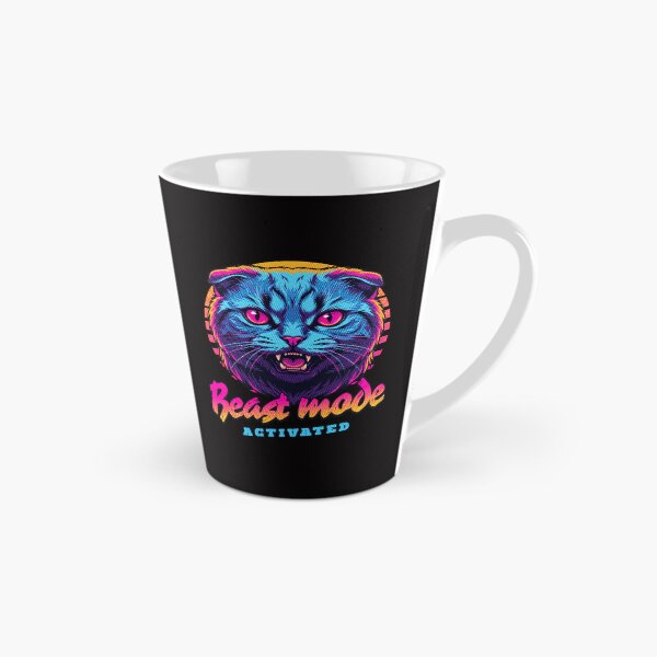 Item preview, Scottish Fold Cat Beast Mode - Neon Cyberpunk Horror designed and sold by PixelsPaws.