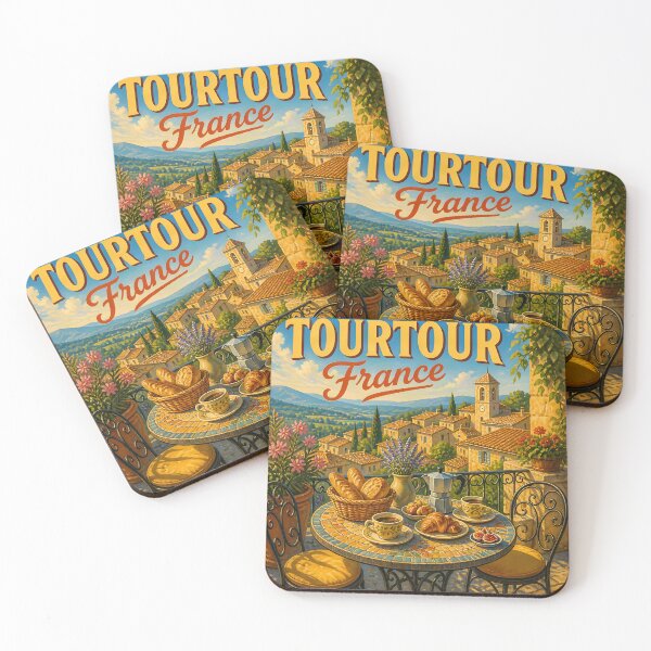 Item preview, Tourtour France – Vintage Terrace Breakfast Travel Poster designed and sold by LSVart.