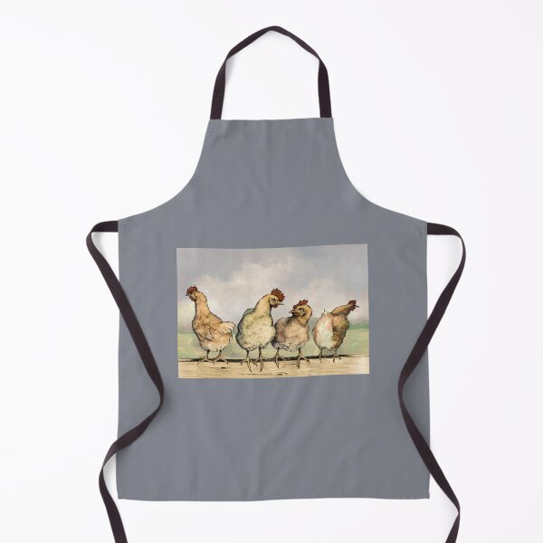 Item preview, Four Chickens, Hens on a Fence, Farm Scene, No. 2 designed and sold by JoyfulWhimsy.