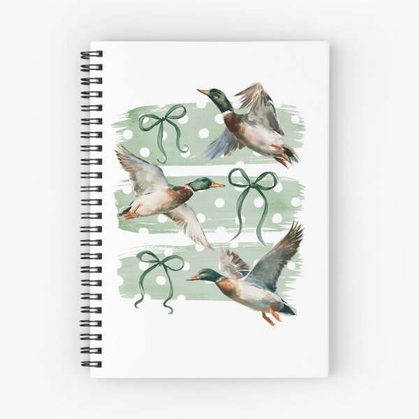 Item preview, Flying Mallard Ducks with Green Coquette Bows designed and sold by PiasaGoods.