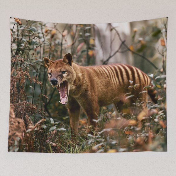 Item preview, Thylacine in Tasmanian Bush Digital Art designed and sold by EnhancedReality.