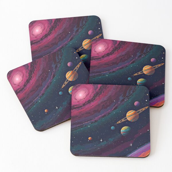 Item preview, Pink Galaxy Swirl - Saturn Planet Space Art Poster designed and sold by WavyCurve.