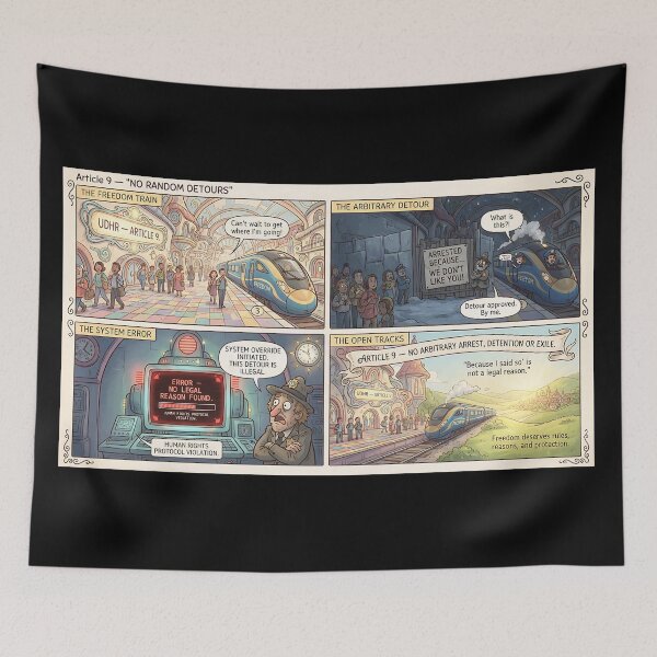 Item preview, Engine of freedom: Article 9 of the Universal Declaration of Human Rights. designed and sold by Mianku | Für das Leben.