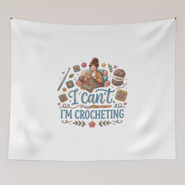 Item preview, I Can't. I'm Crocheting Funny Crochet Yarn Lover Cute designed and sold by JoyfulGate.