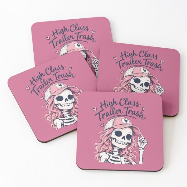 Item preview, High Class Trailer Trash Pink Skeleton Girl designed and sold by CreepyCornerArt.