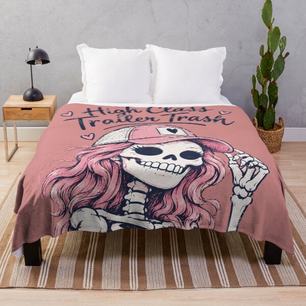 Item preview, High Class Trailer Trash Pink Skeleton Girl designed and sold by CreepyCornerArt.