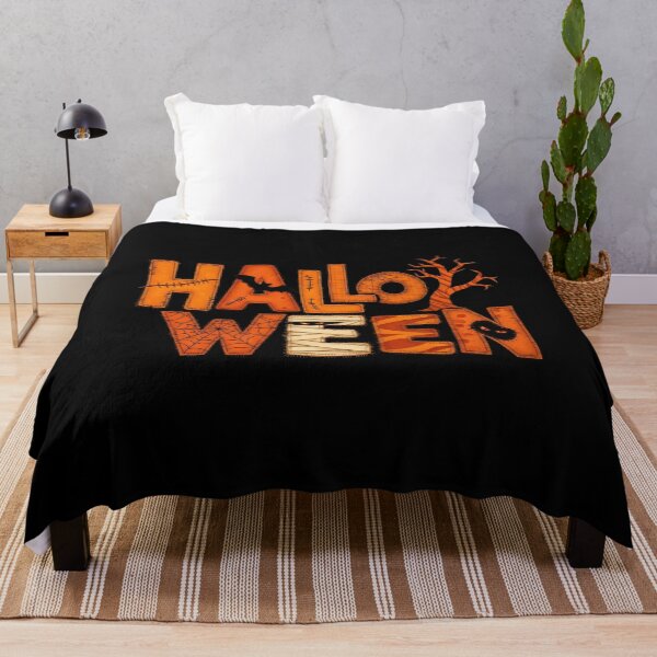 Item preview, Halloween Spooky Stitched Letters | Vintage Orange Halloween Art designed and sold by PlumArtDesign.