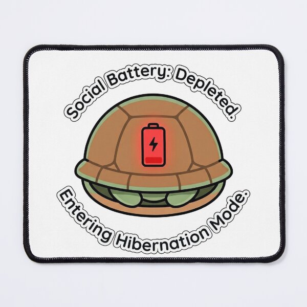 Item preview, Social Battery Depleted - Cute Tortoise Hibernation Mode Introvert Shirt designed and sold by jrzvibe.