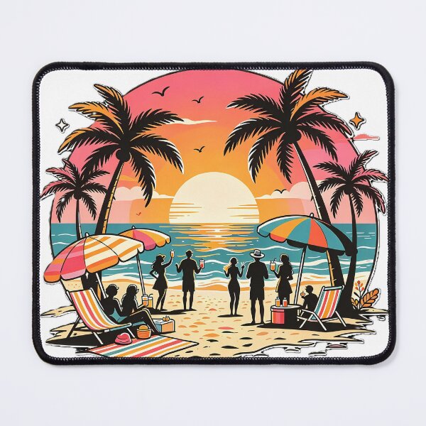 Item preview, Sunset Beach Party Tropical Palm Trees Summer Vibes Retro designed and sold by GeorgyCrafts.