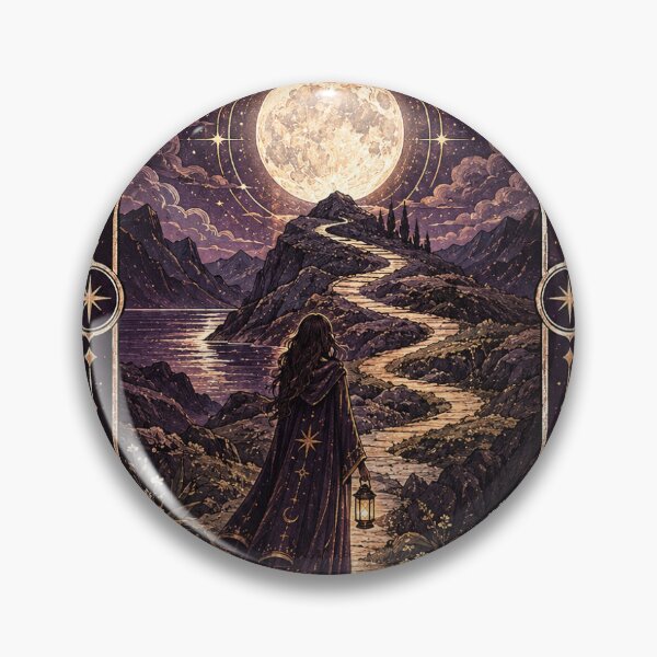Item preview, The Moonlit Path — Tarot XVIII designed and sold by InkPixell.