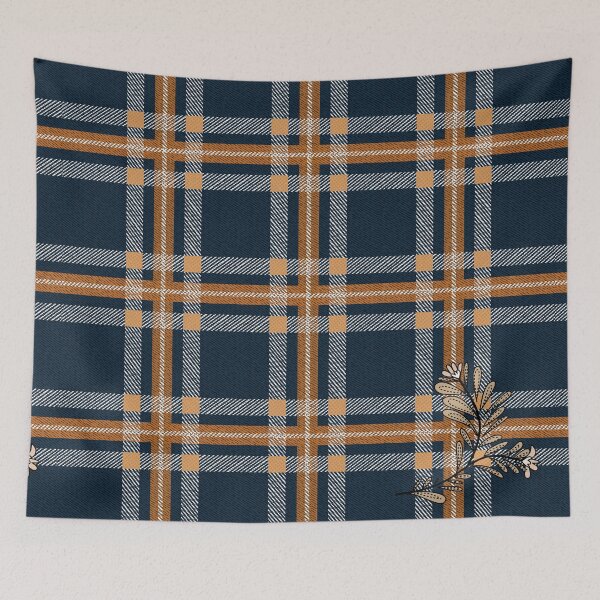 Item preview, Classic Tartan Pattern With Leaves Branch designed and sold by Jeffrey-Jeffrey.