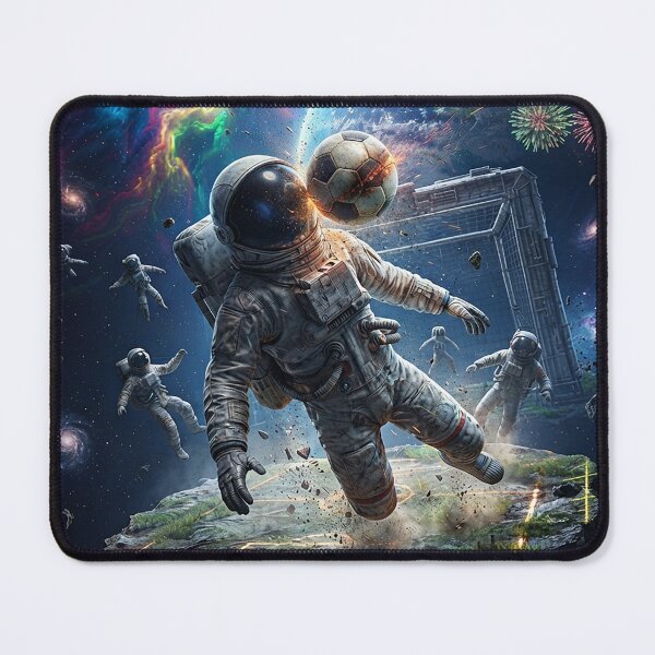 Item preview, Zero-Gravity Header: Cosmic Football Match in Space designed and sold by Rain-Road.