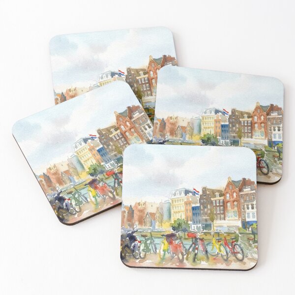 Item preview, Amsterdam, Colorful Bikes and Dutch Flag designed and sold by caracatita75.