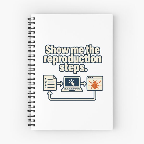 Item preview, Show Me the Reproduction Steps Bug Testing Graphic designed and sold by ThreadQuirk.