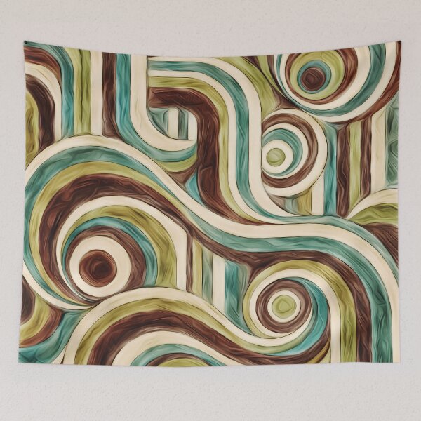 Item preview, Retro Earth Tone Swirls designed and sold by Hen-C-Art.