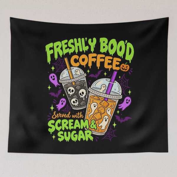 Item preview, Freshly Bood Coffee Cute Ghost Iced Drink Spooky Season Halloween designed and sold by RamonaTeal.