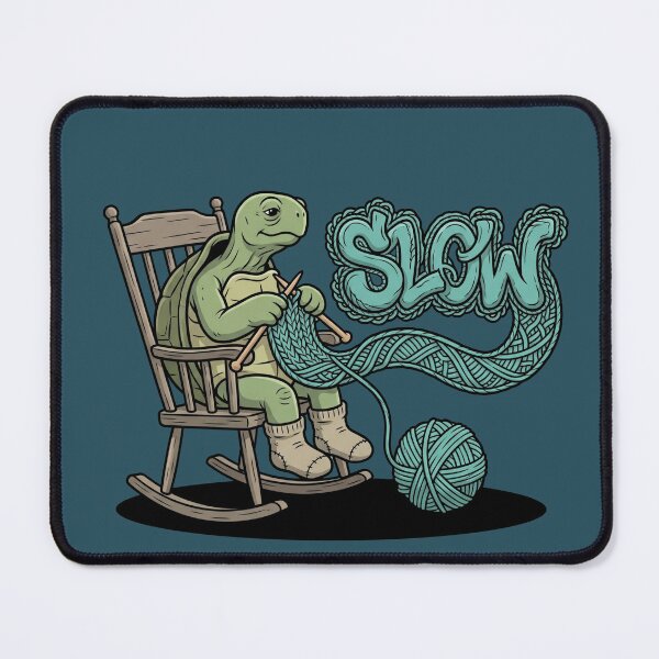 Item preview, Slow Living Knitting Turtle Rocking Chair Pop Art designed and sold by Rare By Hero.