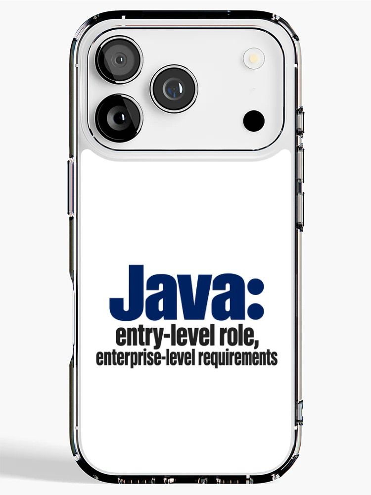 Thumbnail 1 of 5, iPhone Case, Java Entry-Level Role Enterprise Requirements Funny Programmer Typography designed and sold by ThreadQuirk.