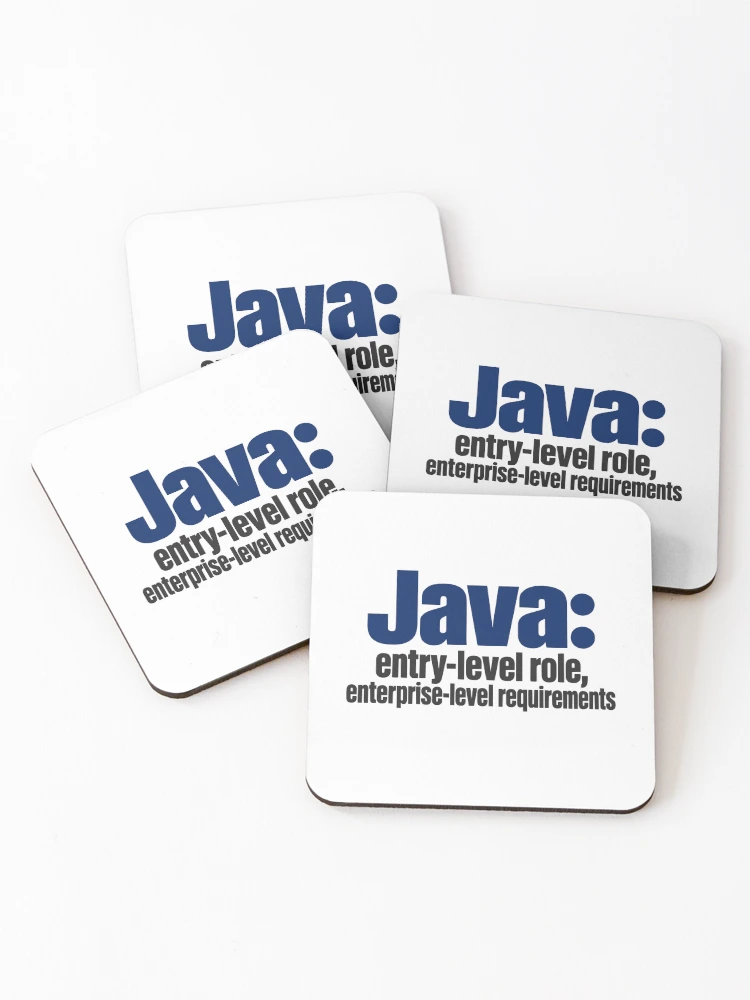 Thumbnail 1 of 5, Coasters (Set of 4), Java Entry-Level Role Enterprise Requirements Funny Programmer Typography designed and sold by ThreadQuirk.