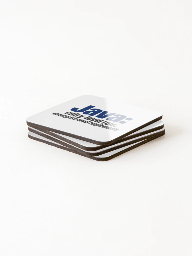 Thumbnail 4 of 5, Coasters (Set of 4), Java Entry-Level Role Enterprise Requirements Funny Programmer Typography designed and sold by ThreadQuirk.