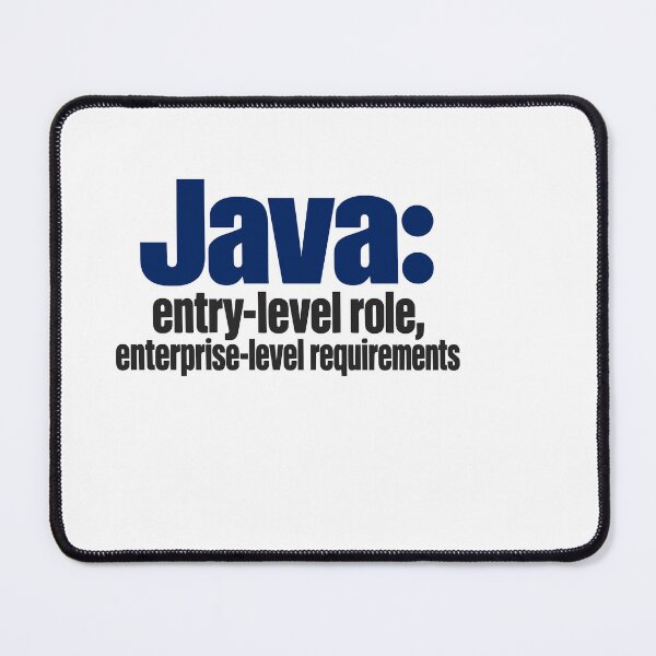 Item preview, Java Entry-Level Role Enterprise Requirements Funny Programmer Typography designed and sold by ThreadQuirk.