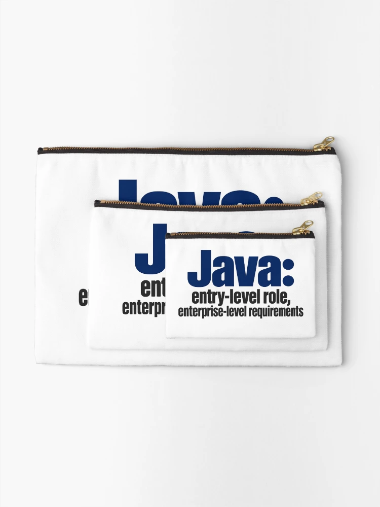 Thumbnail 2 of 4, Zipper Pouch, Java Entry-Level Role Enterprise Requirements Funny Programmer Typography designed and sold by ThreadQuirk.