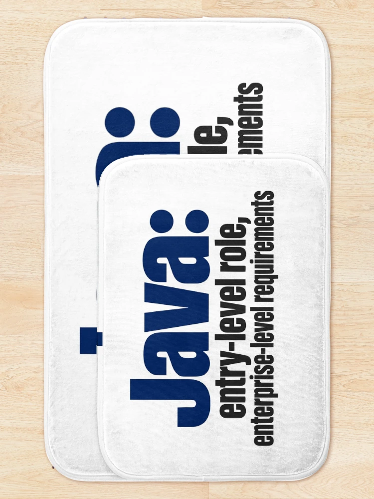 Thumbnail 5 of 6, Bath Mat, Java Entry-Level Role Enterprise Requirements Funny Programmer Typography designed and sold by ThreadQuirk.