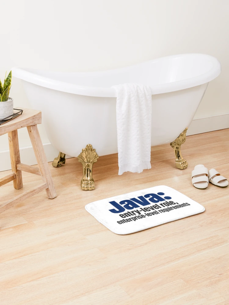 Thumbnail 2 of 6, Bath Mat, Java Entry-Level Role Enterprise Requirements Funny Programmer Typography designed and sold by ThreadQuirk.